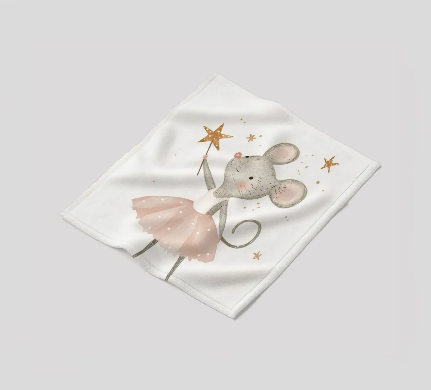 Poster della piccola principessa, stampa della ballerina del topo per la stanza dei bambini coperta in pile da Little Lola