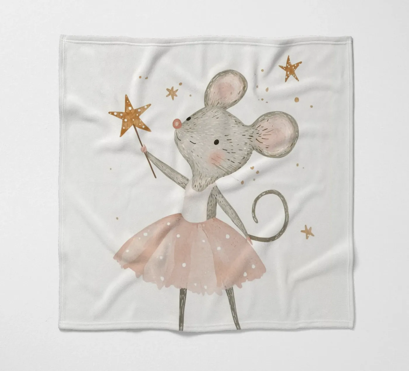 Poster della piccola principessa, stampa della ballerina del topo per la stanza dei bambini coperta in pile da Little Lola