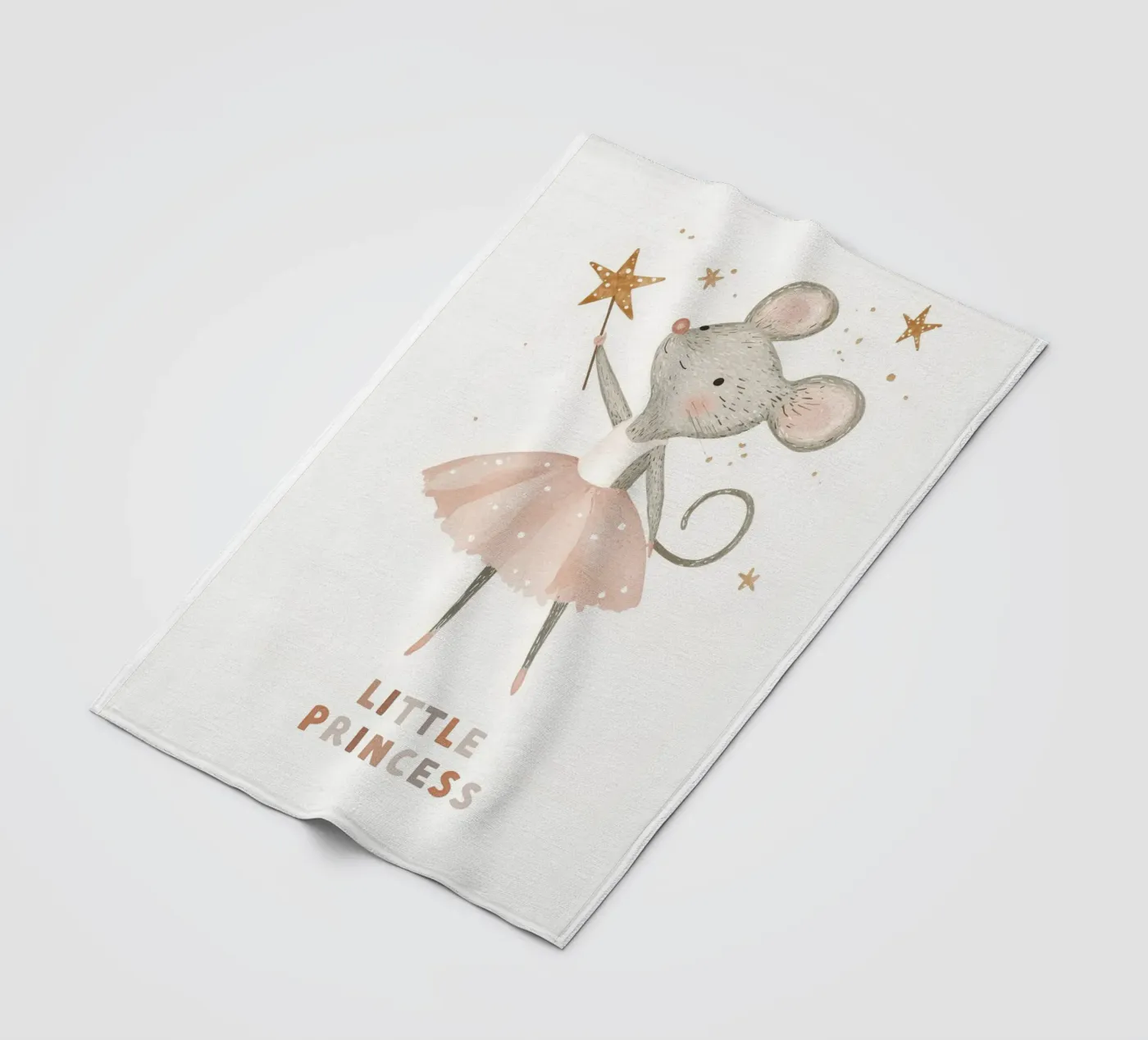 Poster della piccola principessa, stampa della ballerina del topo per la stanza dei bambini coperta in pile da Little Lola