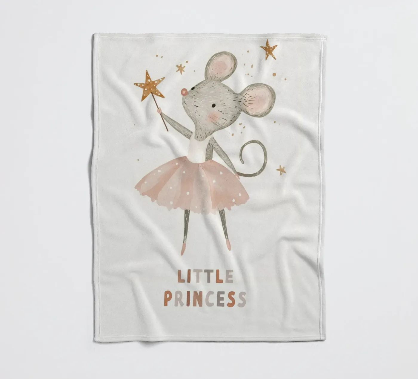 Poster della piccola principessa, stampa della ballerina del topo per la stanza dei bambini coperta in pile da Little Lola