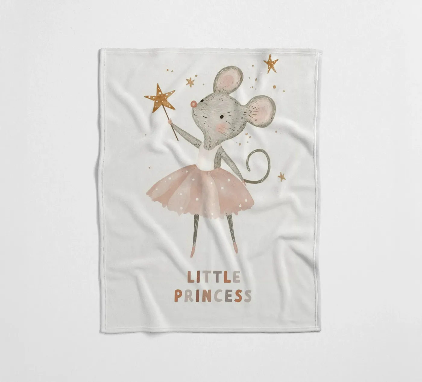 Poster della piccola principessa, stampa della ballerina del topo per la stanza dei bambini coperta in pile da Little Lola