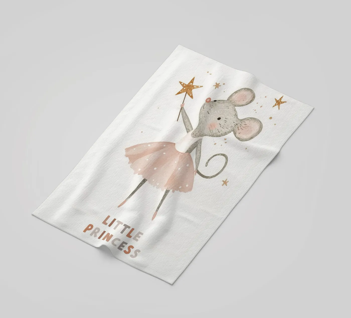 Poster della piccola principessa, stampa della ballerina del topo per la stanza dei bambini telo mare da Little Lola