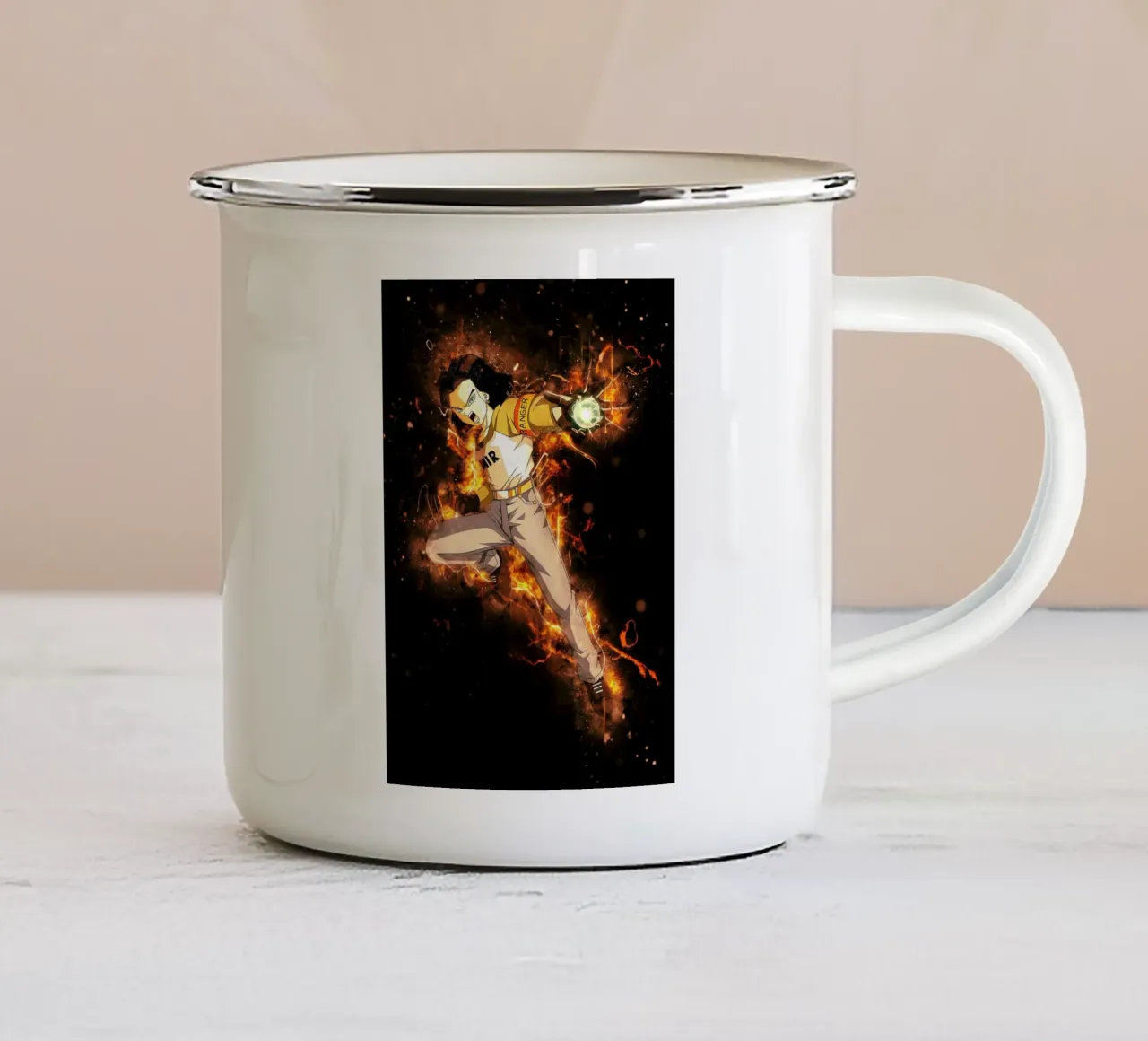 Android 17 tazza in smalto da Neonartstudio