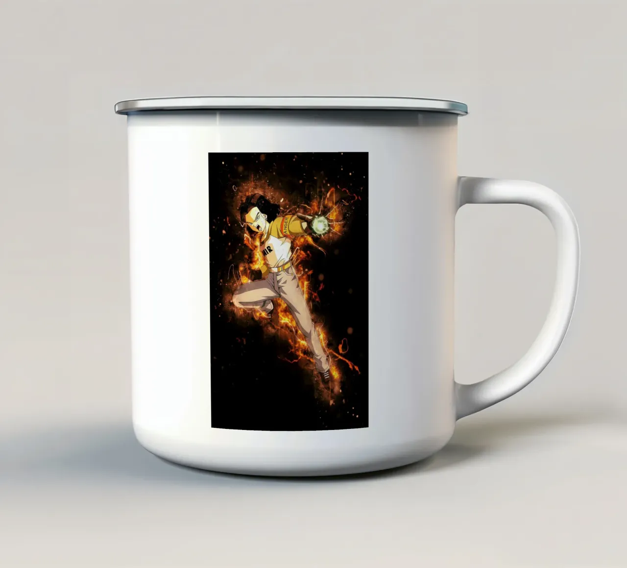 Android 17 tazza in smalto da Neonartstudio