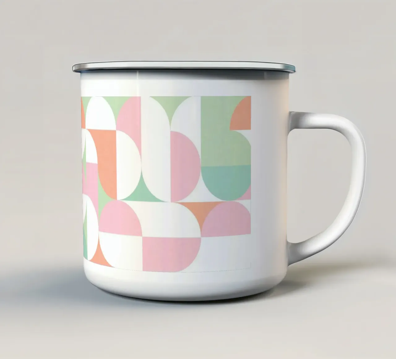 Mid-Mod - Puntini geometrici giocosi - Colori pastello Candy tazza in smalto da Dominique Vari Abstract