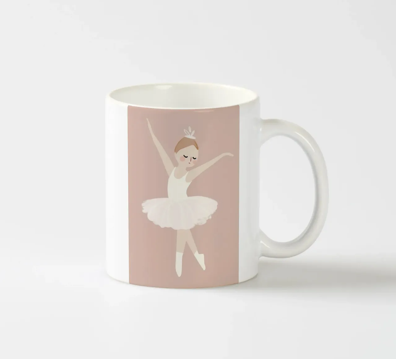 Ballerina Wall Art, Blush Pink Girl's Playroom Poster ceramic mug by Little Lola