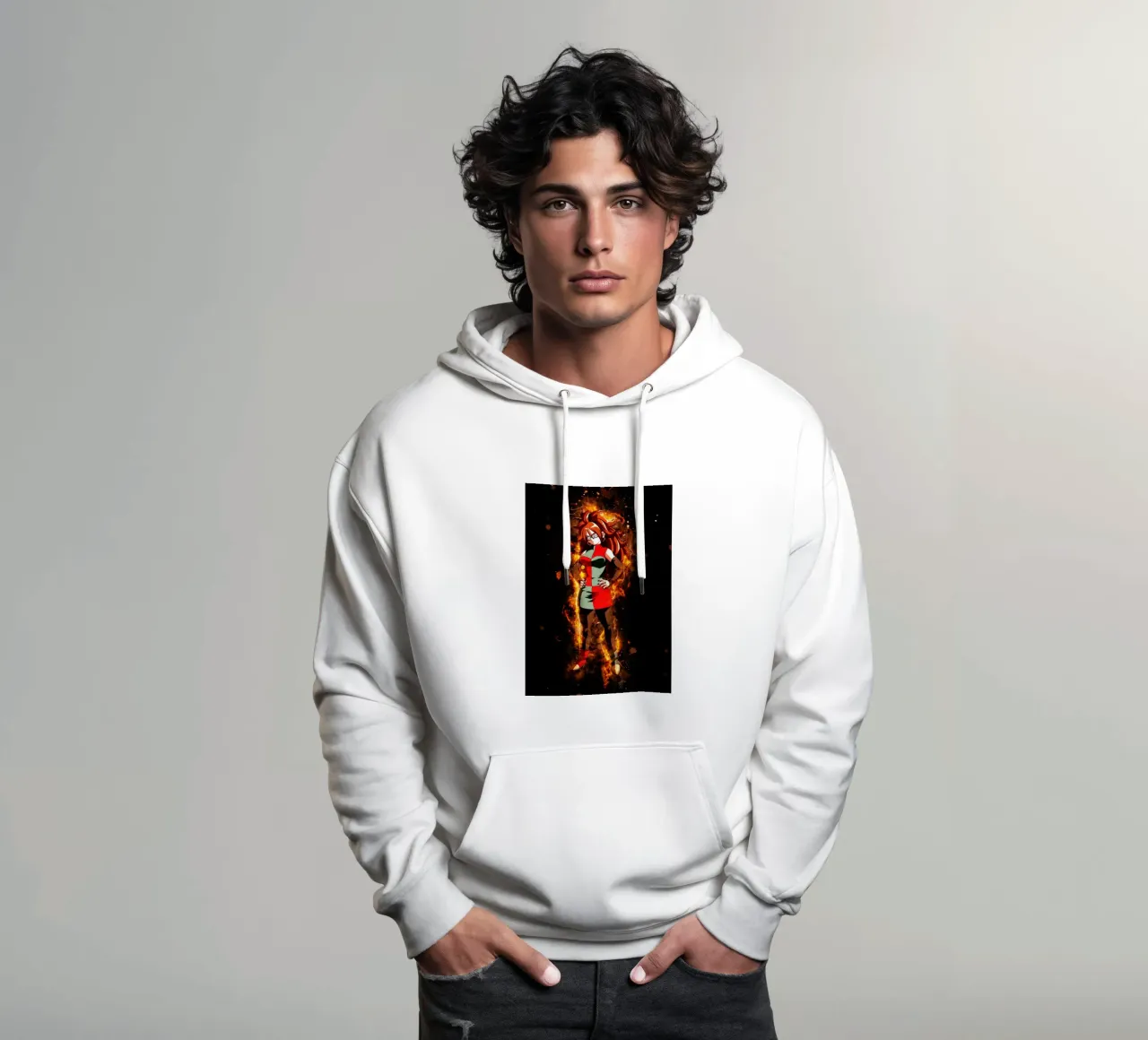 Androide 21 felpa con cappuccio da Neonartstudio