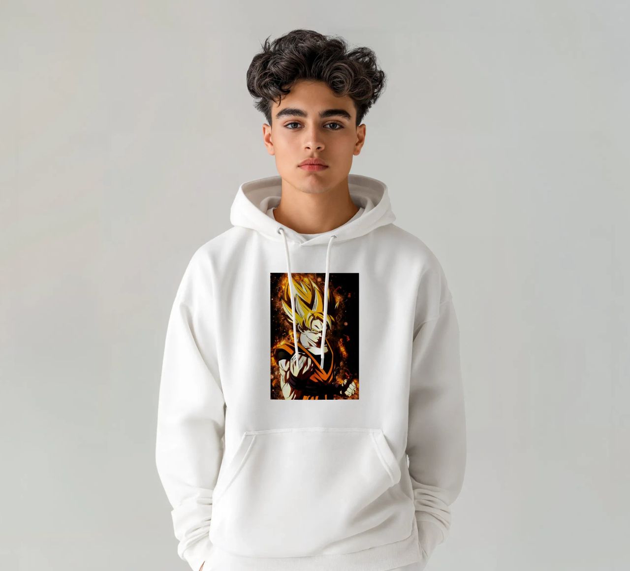 Back To The Classic. Goku SSJ felpa con cappuccio da Neonartstudio