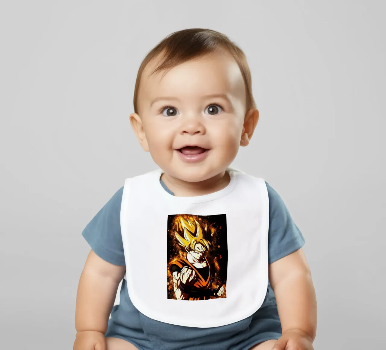Back To The Classic. Goku SSJ Babylätzchen von Neonartstudio