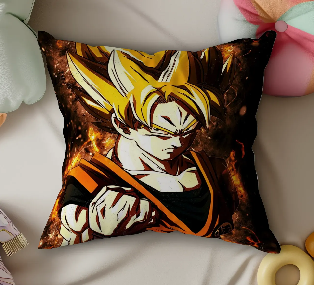 Back To The Classic. Goku SSJ cuscino da Neonartstudio