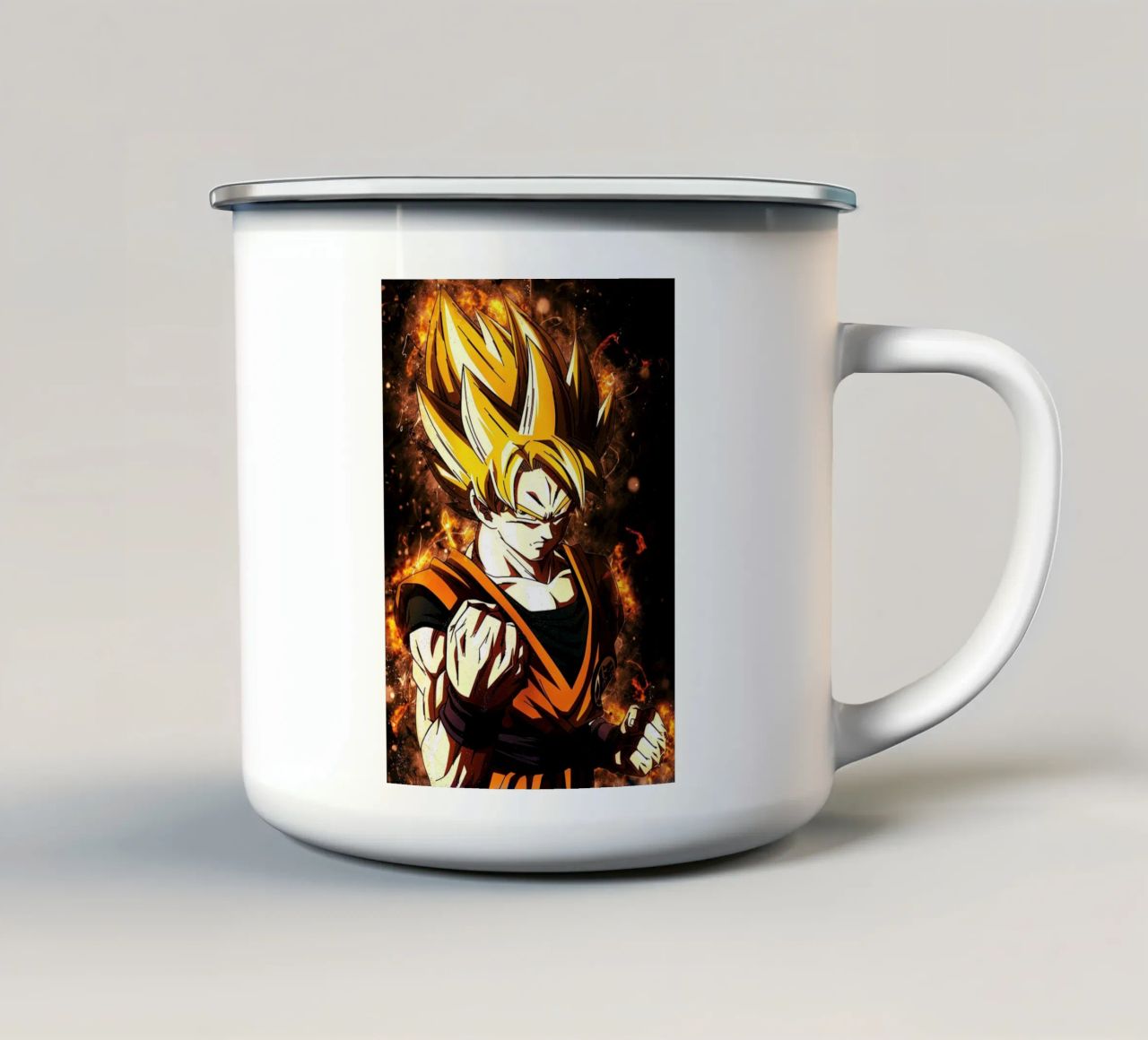 Back To The Classic. Goku SSJ tazza in smalto da Neonartstudio