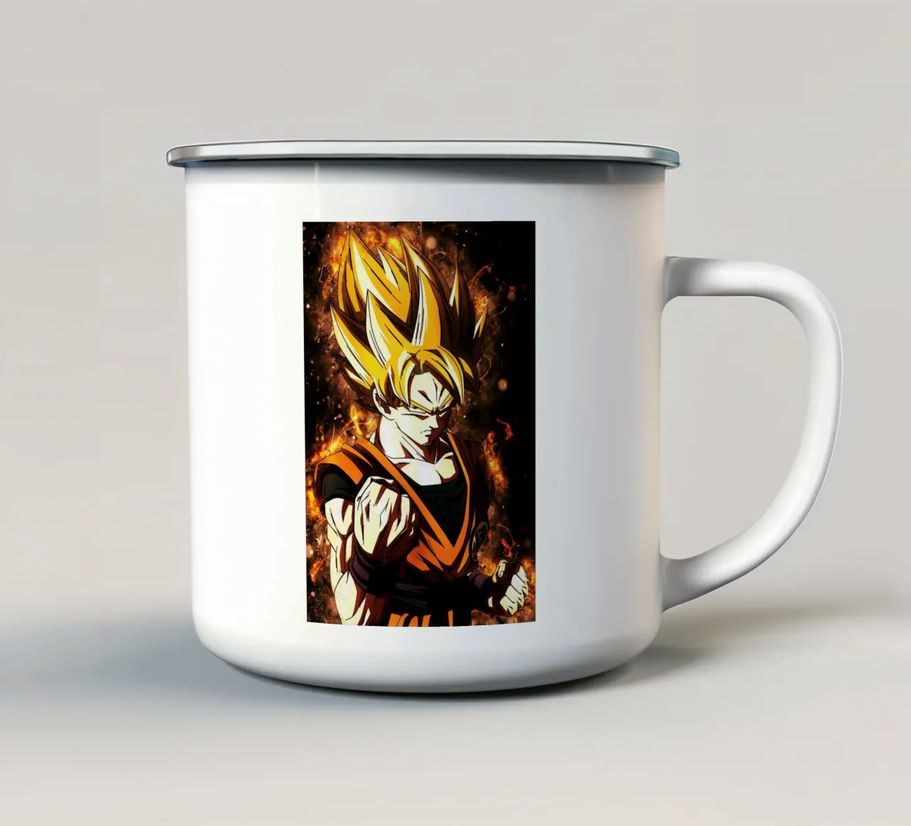 Back To The Classic. Goku SSJ mug en émail de Neonartstudio