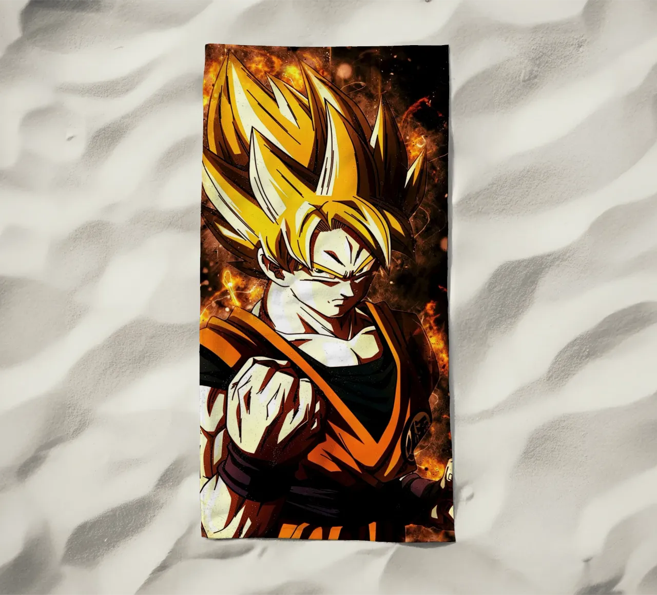 Back To The Classic. Goku SSJ strandhanddoek van Neonartstudio