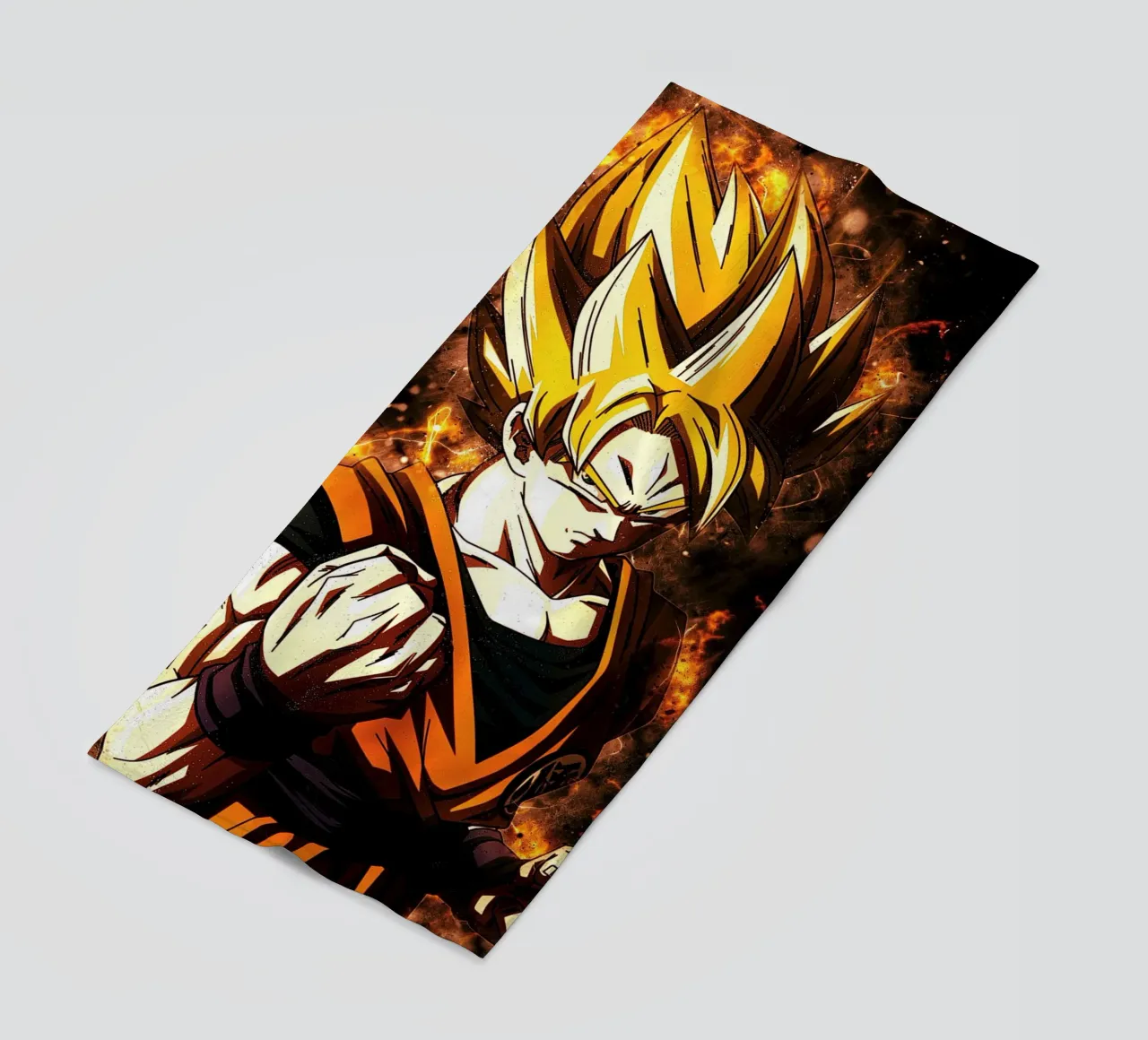 Back To The Classic. Goku SSJ strandhanddoek van Neonartstudio