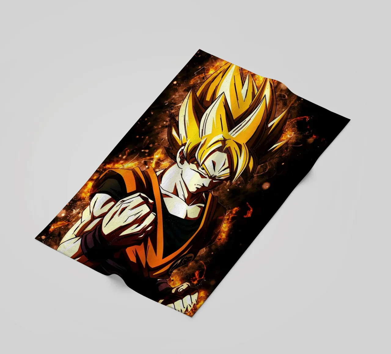 Back To The Classic. Goku SSJ strandhanddoek van Neonartstudio