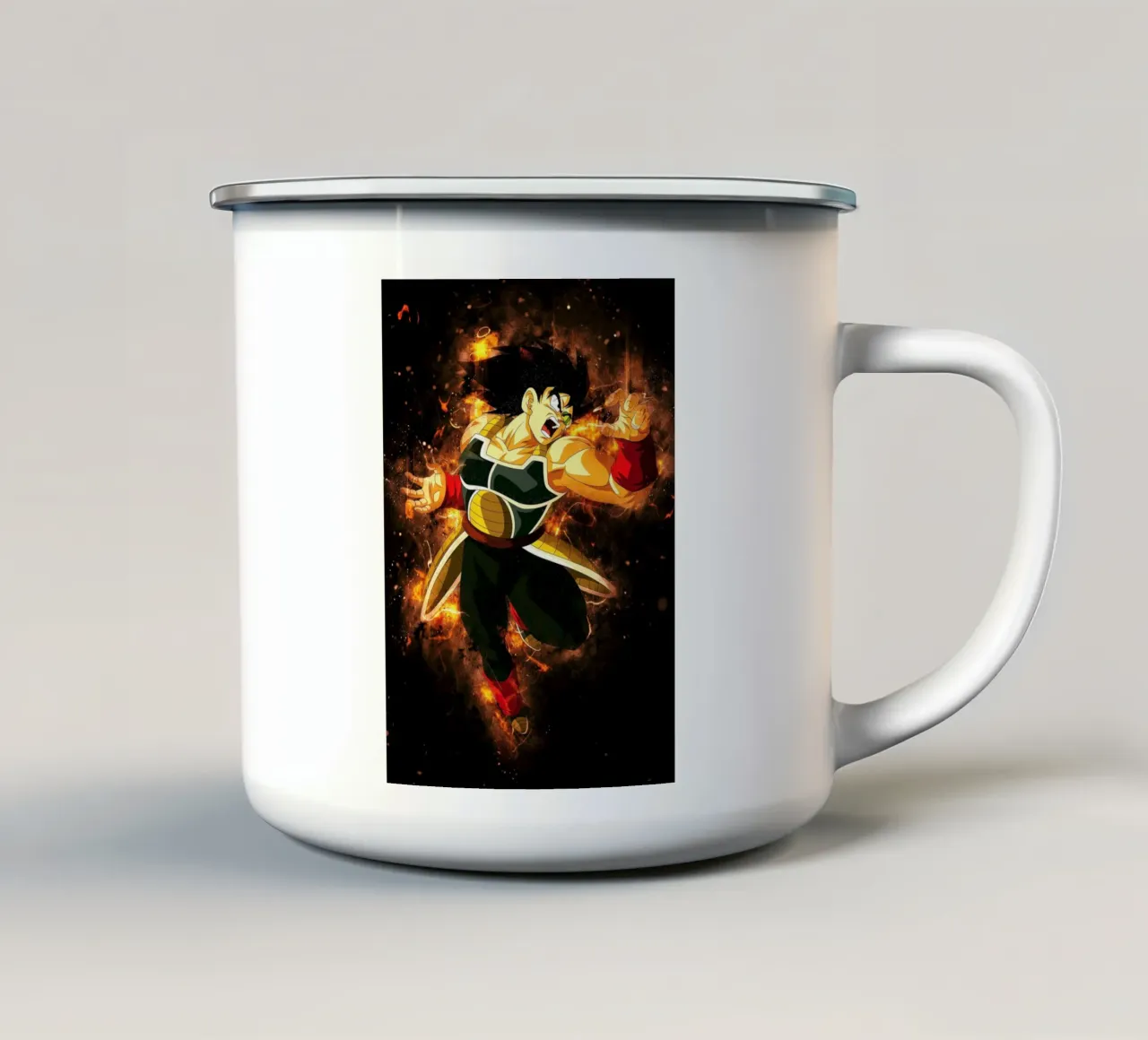 Bardock tazza in smalto da Neonartstudio