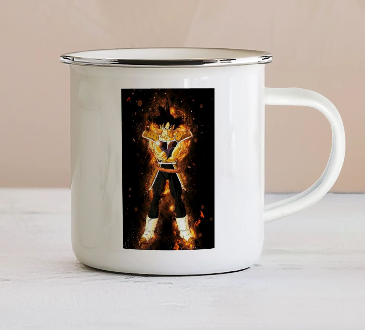 Bardock tazza in smalto da Neonartstudio