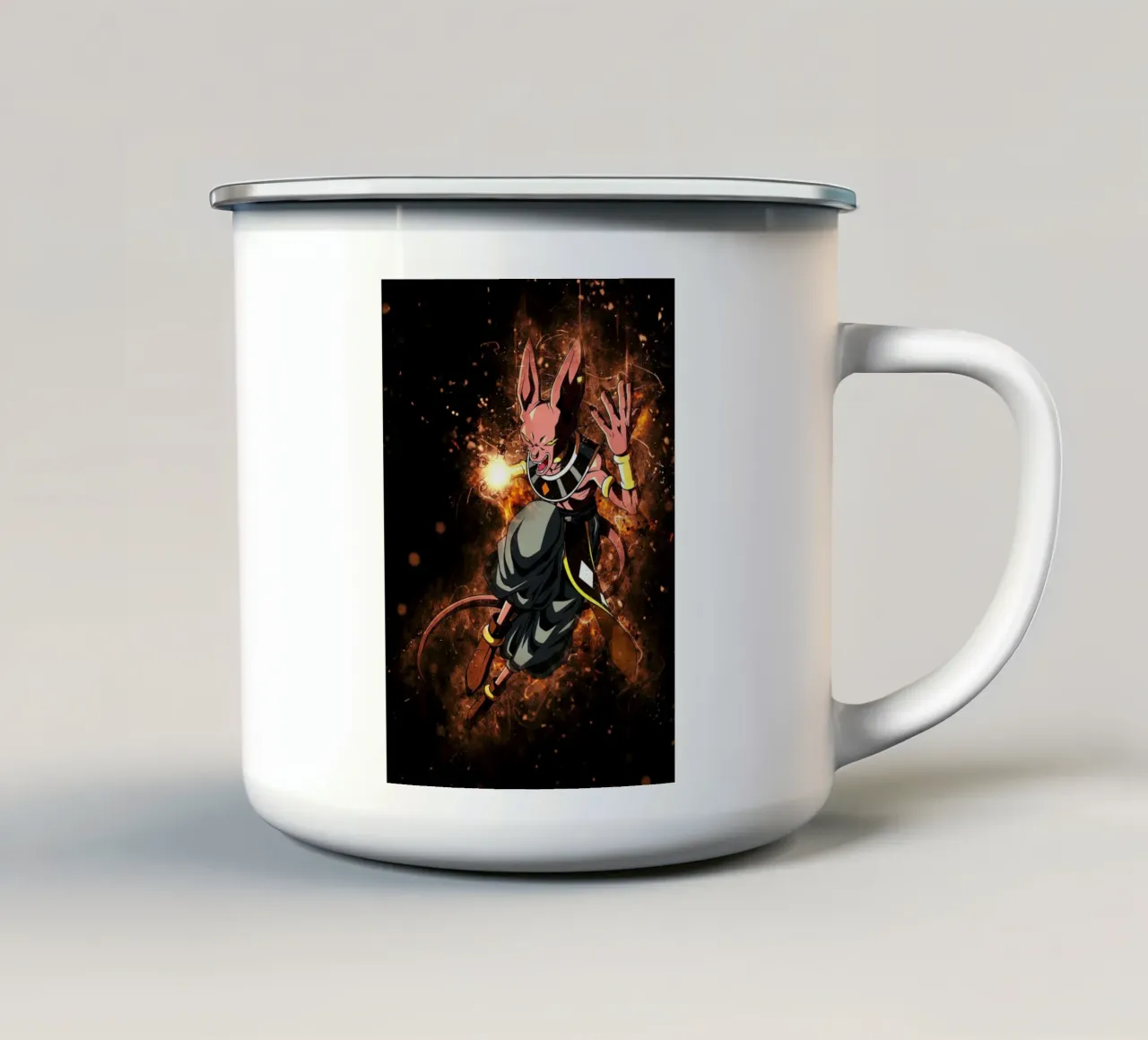 Beerus tazza in smalto da Neonartstudio