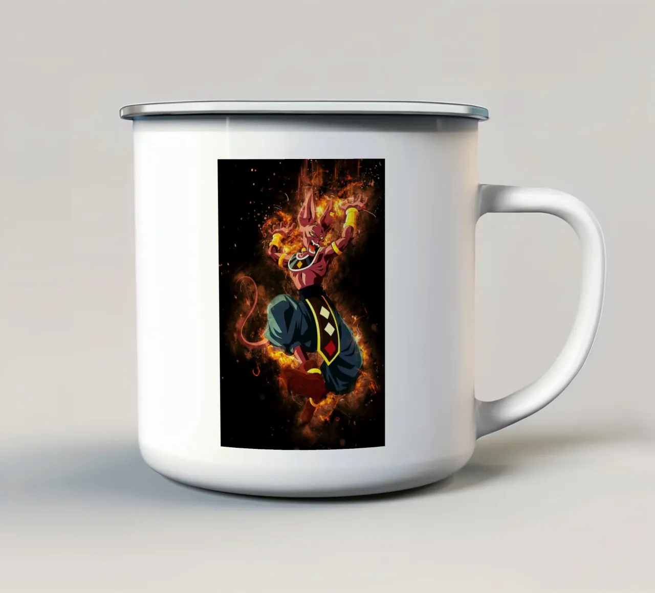 Beerus tazza in smalto da Neonartstudio