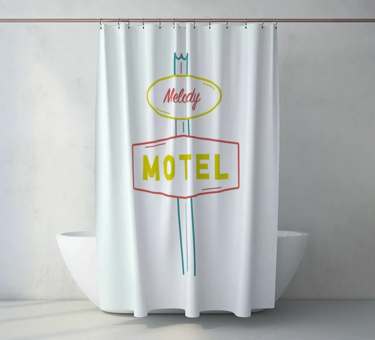 Motel shower curtain by Dean Smith