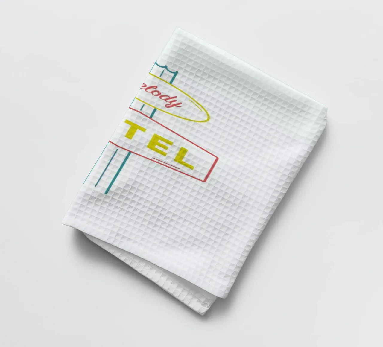 Motel tea towel by Dean Smith