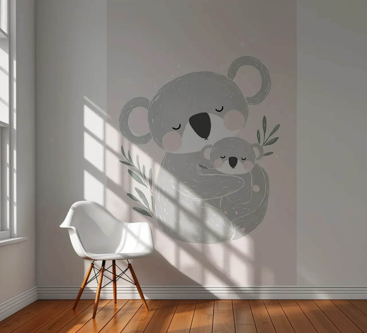 Koala & Joey, niedliche Tierillustration für Kinderzimmer Fototapete von Little Lola