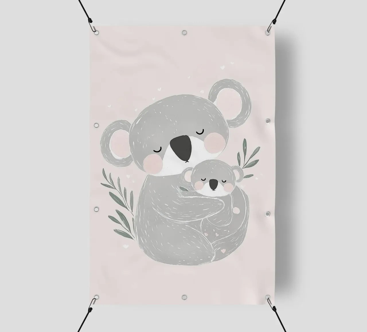 Koala & Joey, simpatica illustrazione di animali per la cameretta dei bambini telo in pvc da Little Lola