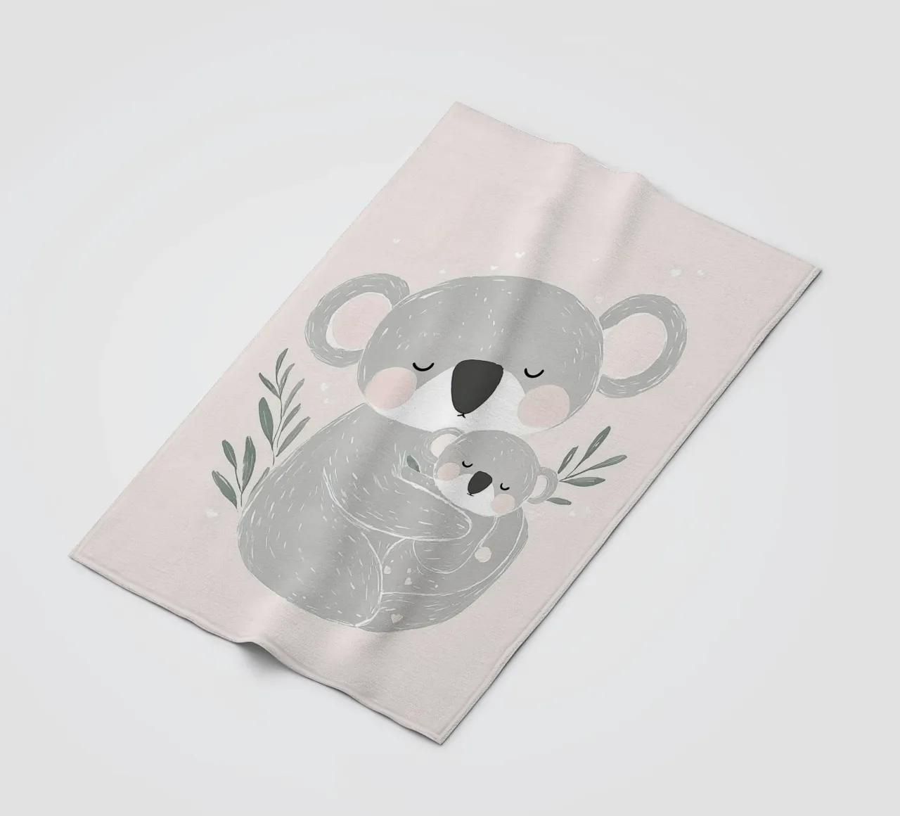 Koala & Joey, simpatica illustrazione di animali per la cameretta dei bambini coperta in pile da Little Lola
