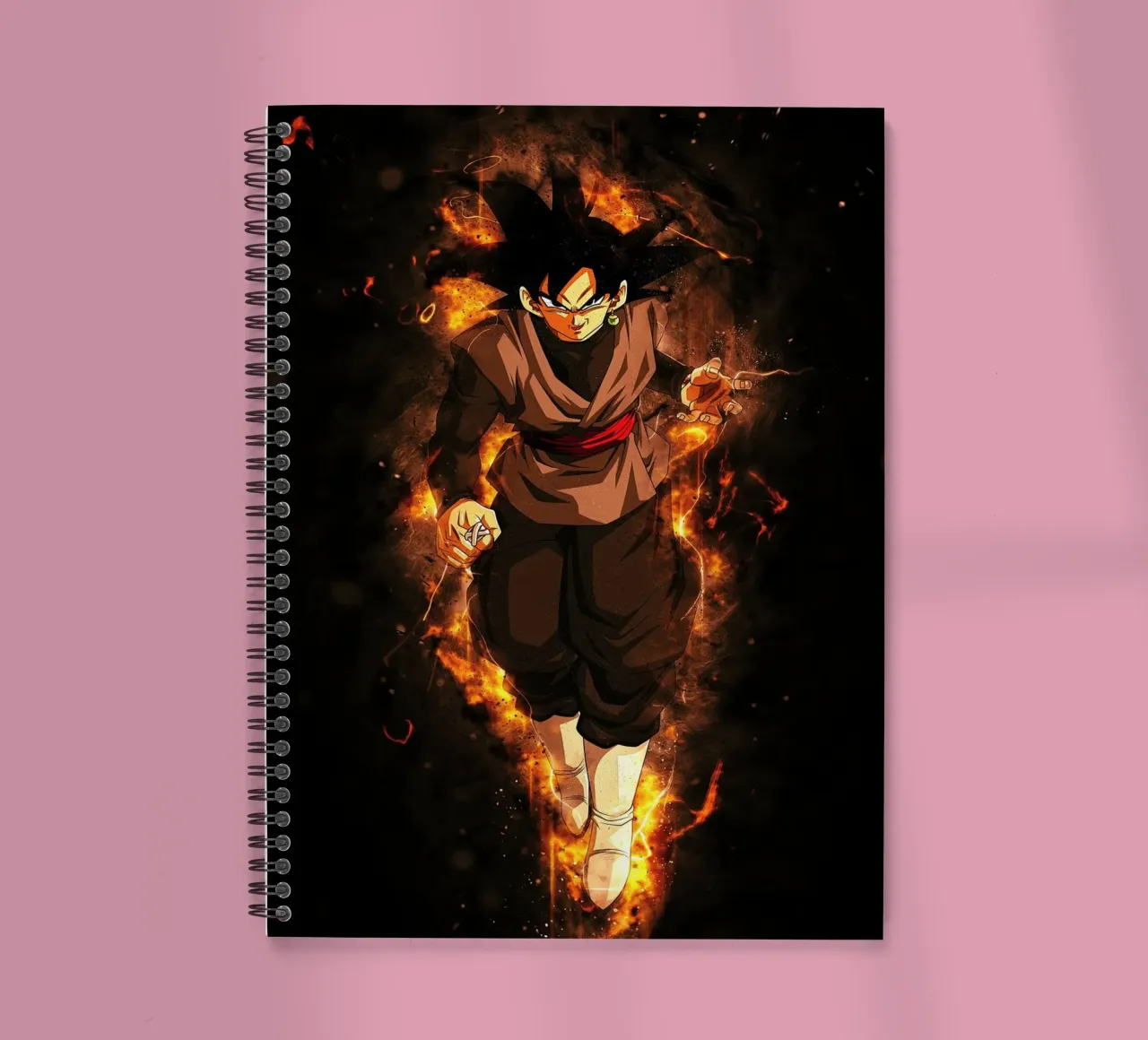 Black Goku spiral notebook by Neonartstudio