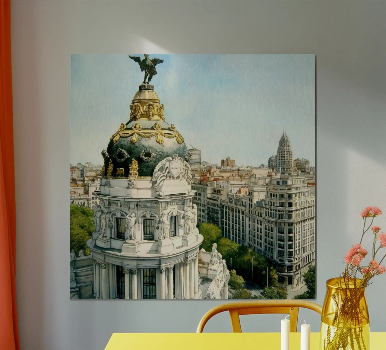 Pittura di Madrid poster con telaio in alluminio da Motivate-Today
