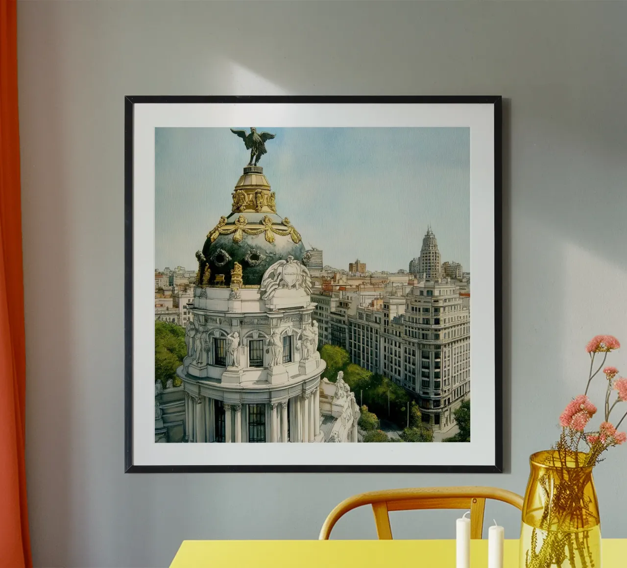 Pittura di Madrid poster con telaio in alluminio da Motivate-Today