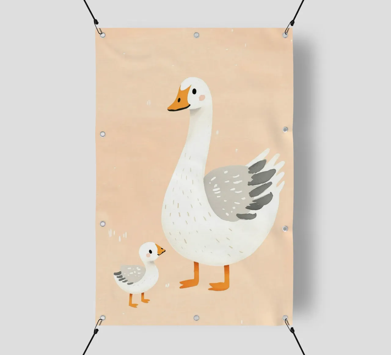 Illustrazione di un'oca e di un papero, illustrazione di un animale carino telo in pvc da Little Lola