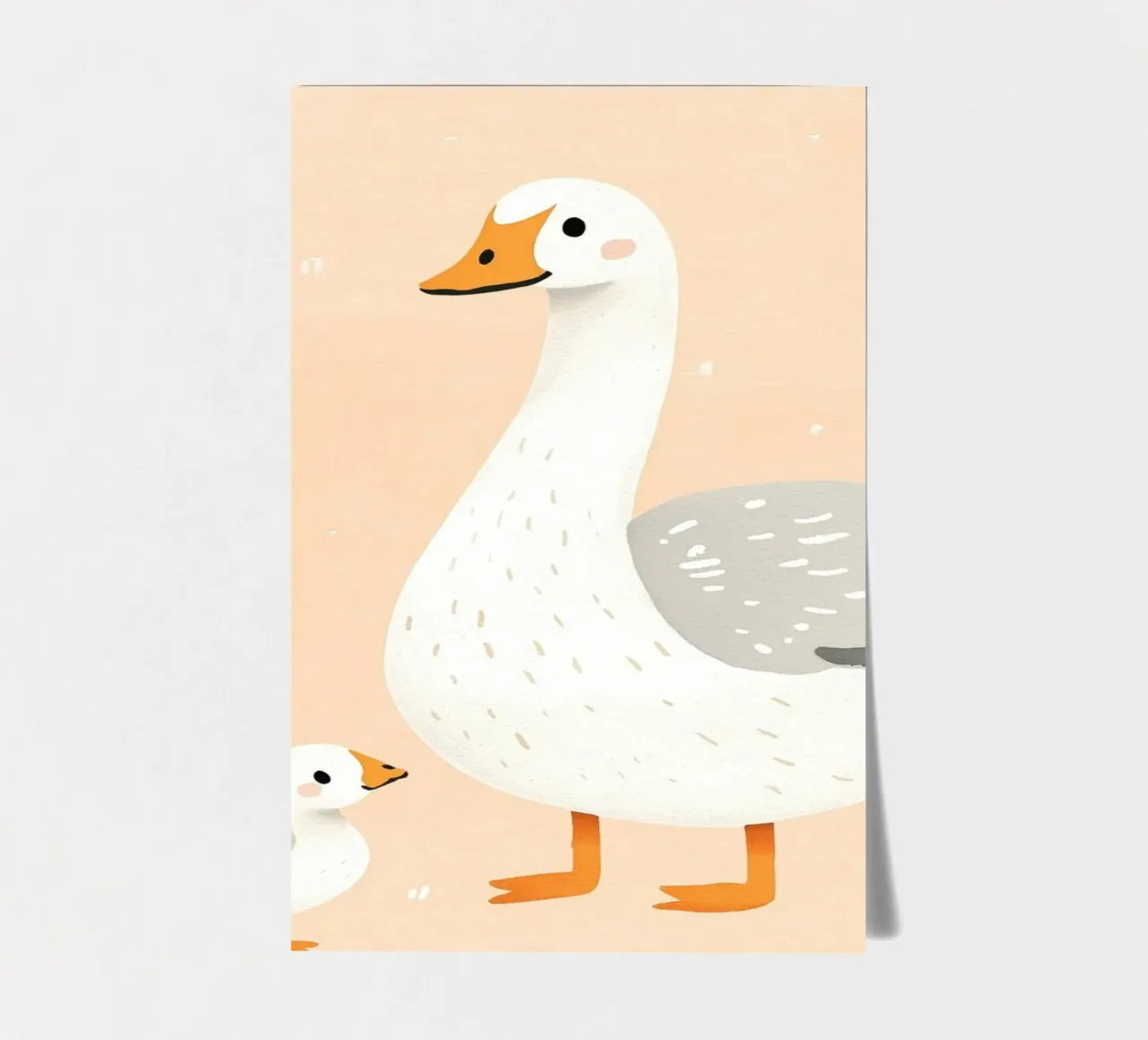 Goose and gosling illustration, cute animal illustration sticker sheet by Little Lola