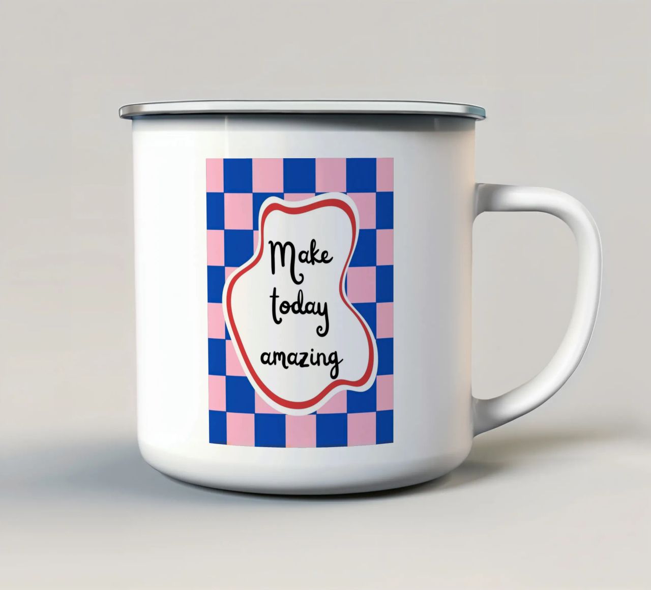 Make today amazing enamel mug by designsbysophia