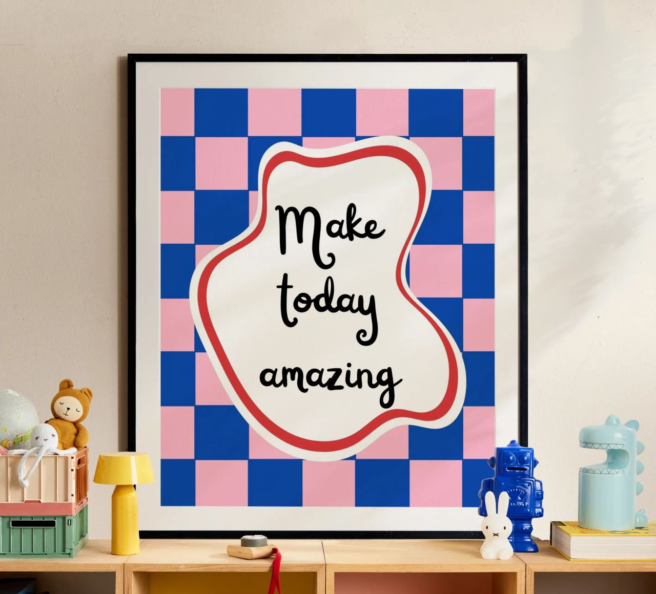 Make today amazing poster with aluminum frame by designsbysophia