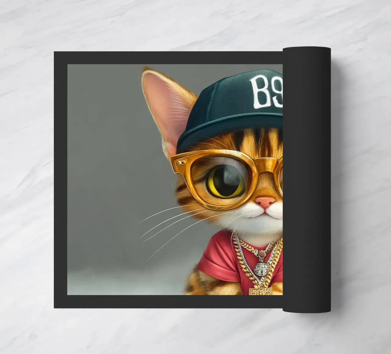 Rapper Cat doormat by Motivate-Today