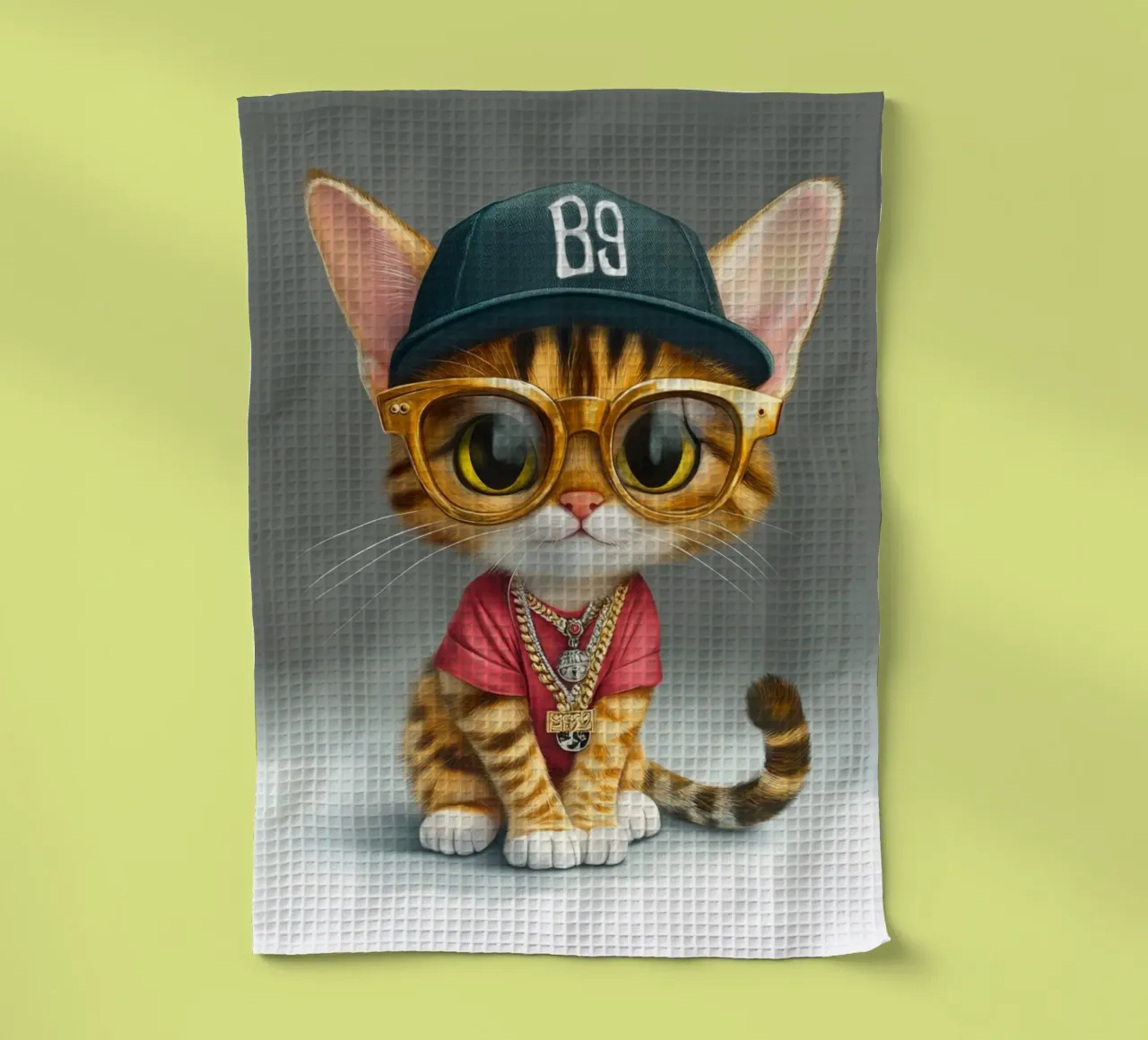 Gatto rapper canovaccio da cucina da Motivate-Today