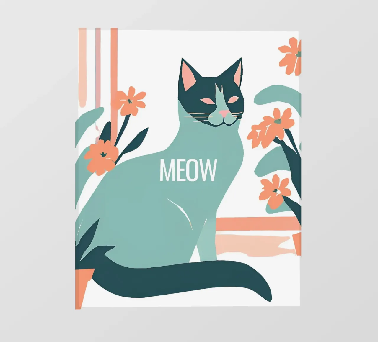 Katze gemalt "Meow" pellicola backlit da designsbysophia