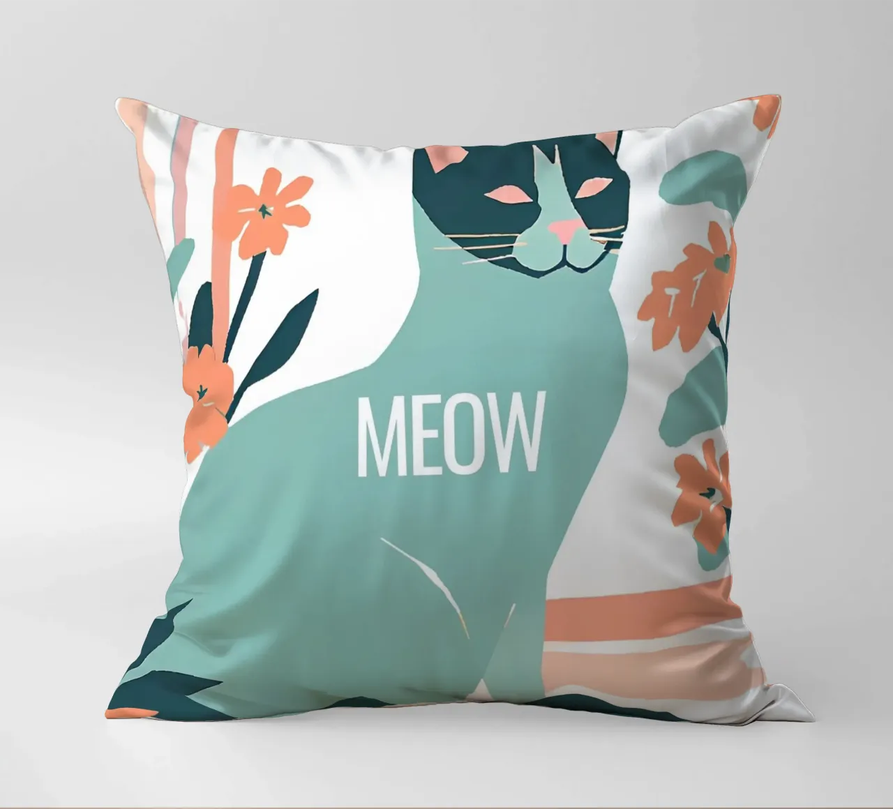 Katze gemalt "Meow" cuscino da designsbysophia