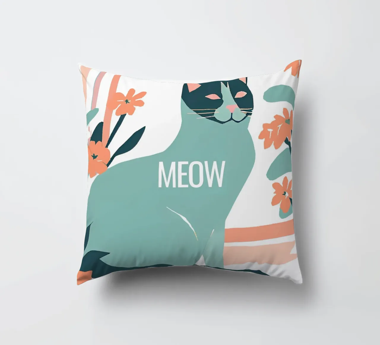 Katze gemalt "Meow" cuscino da designsbysophia