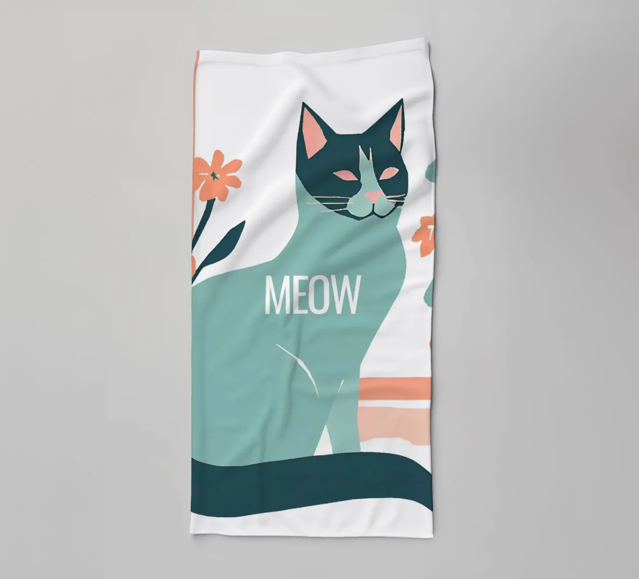 Katze gemalt "Meow" asciugamano da bagno da designsbysophia