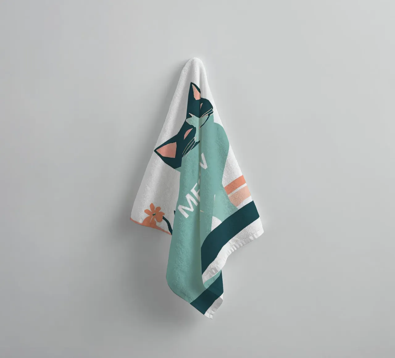 Katze gemalt "Meow" asciugamano da bagno da designsbysophia