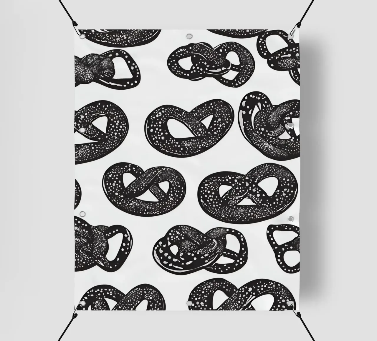 Motivo Pretzel in bianco e nero telo in pvc da designsbysophia