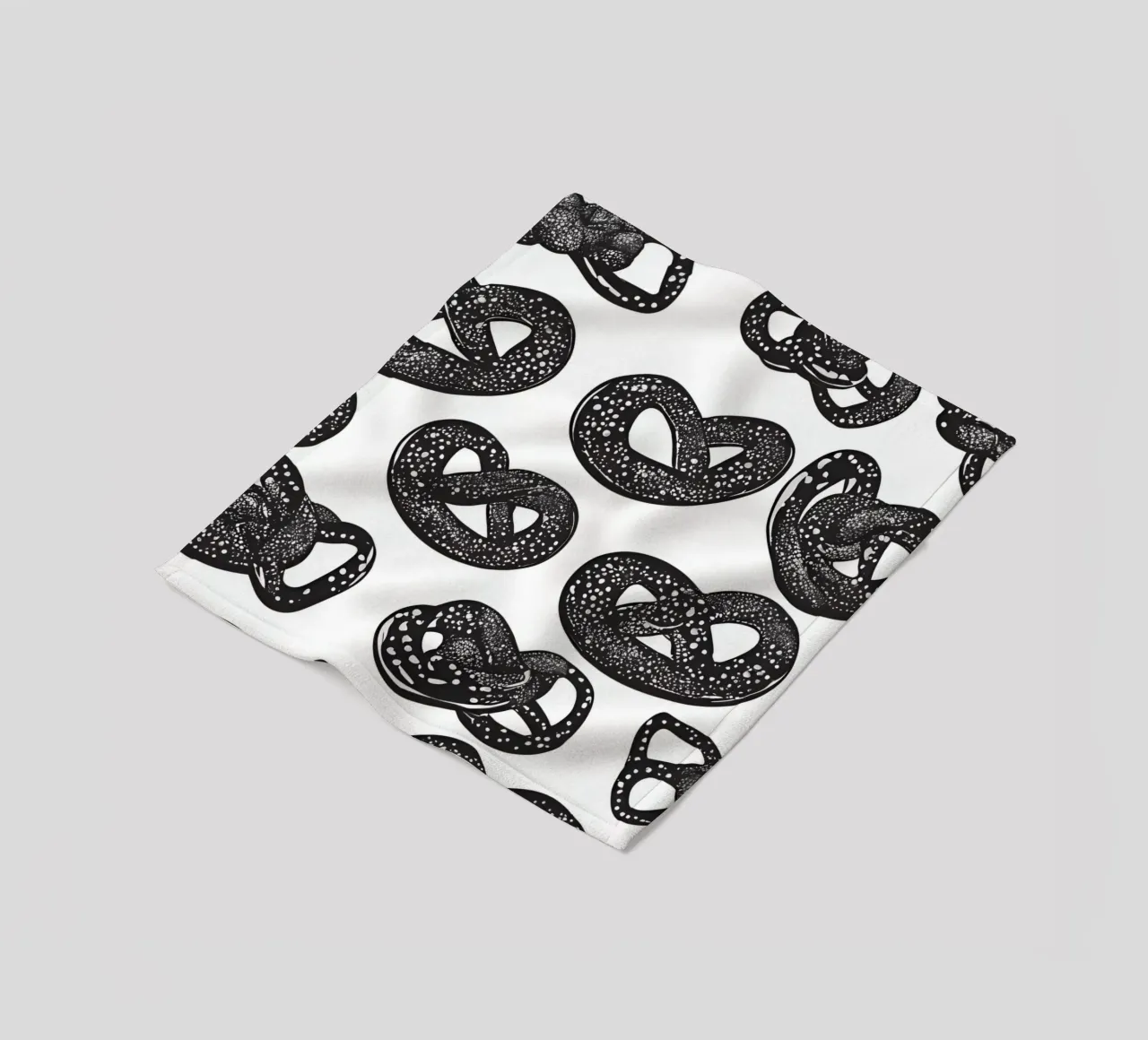 Motivo Pretzel in bianco e nero coperta in pile da designsbysophia