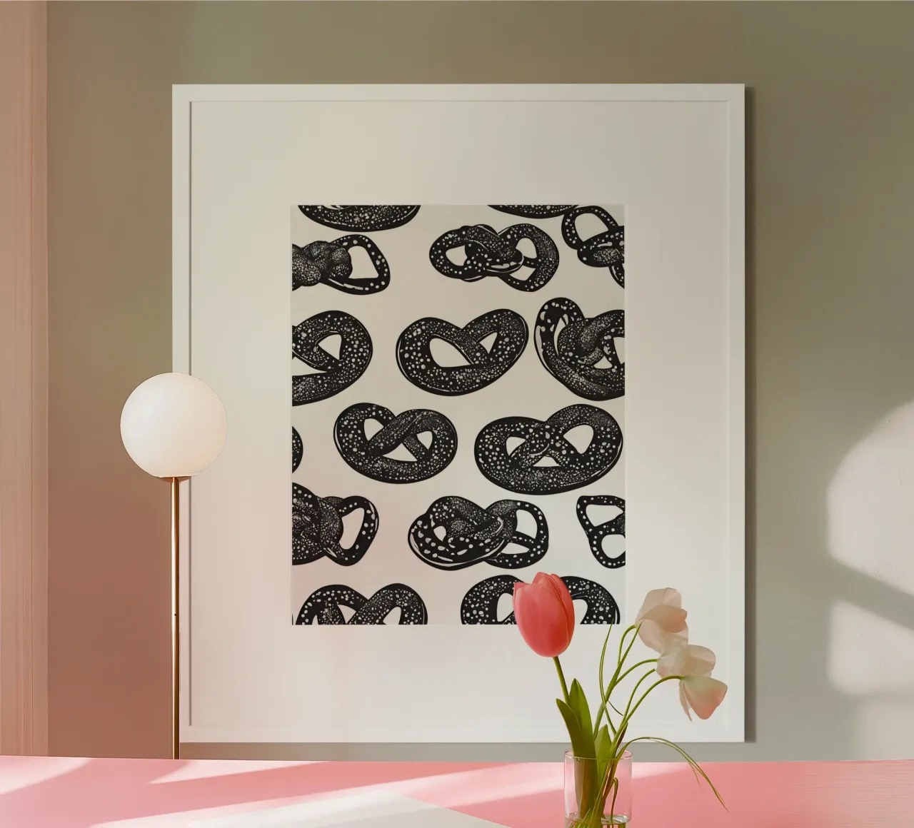 Motivo Pretzel in bianco e nero carta hahnemühle da designsbysophia