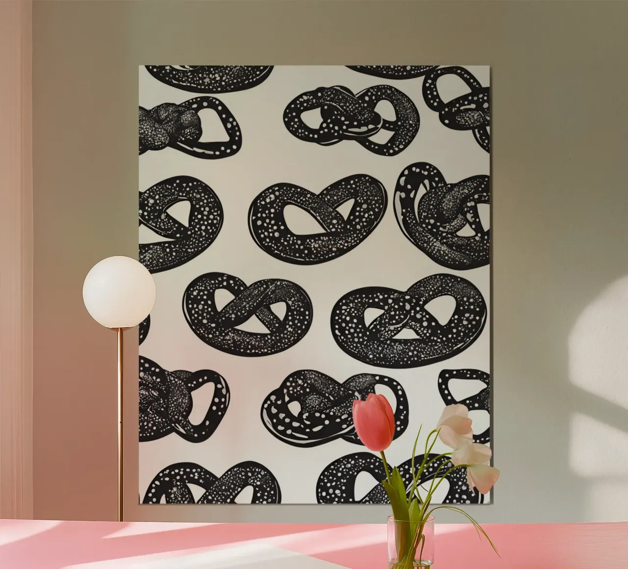 Motivo Pretzel in bianco e nero carta hahnemühle da designsbysophia