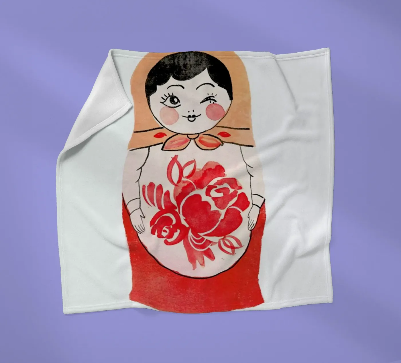 Matryoshka fleecedeken van Niina Pechkovskaya