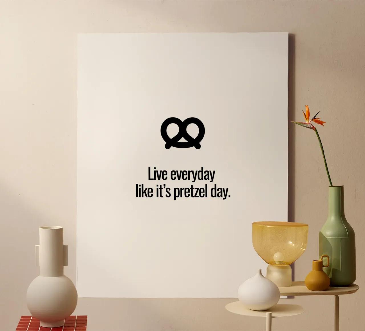 Live everyday like it's pretzel day tela con Cornice a cassetta da designsbysophia