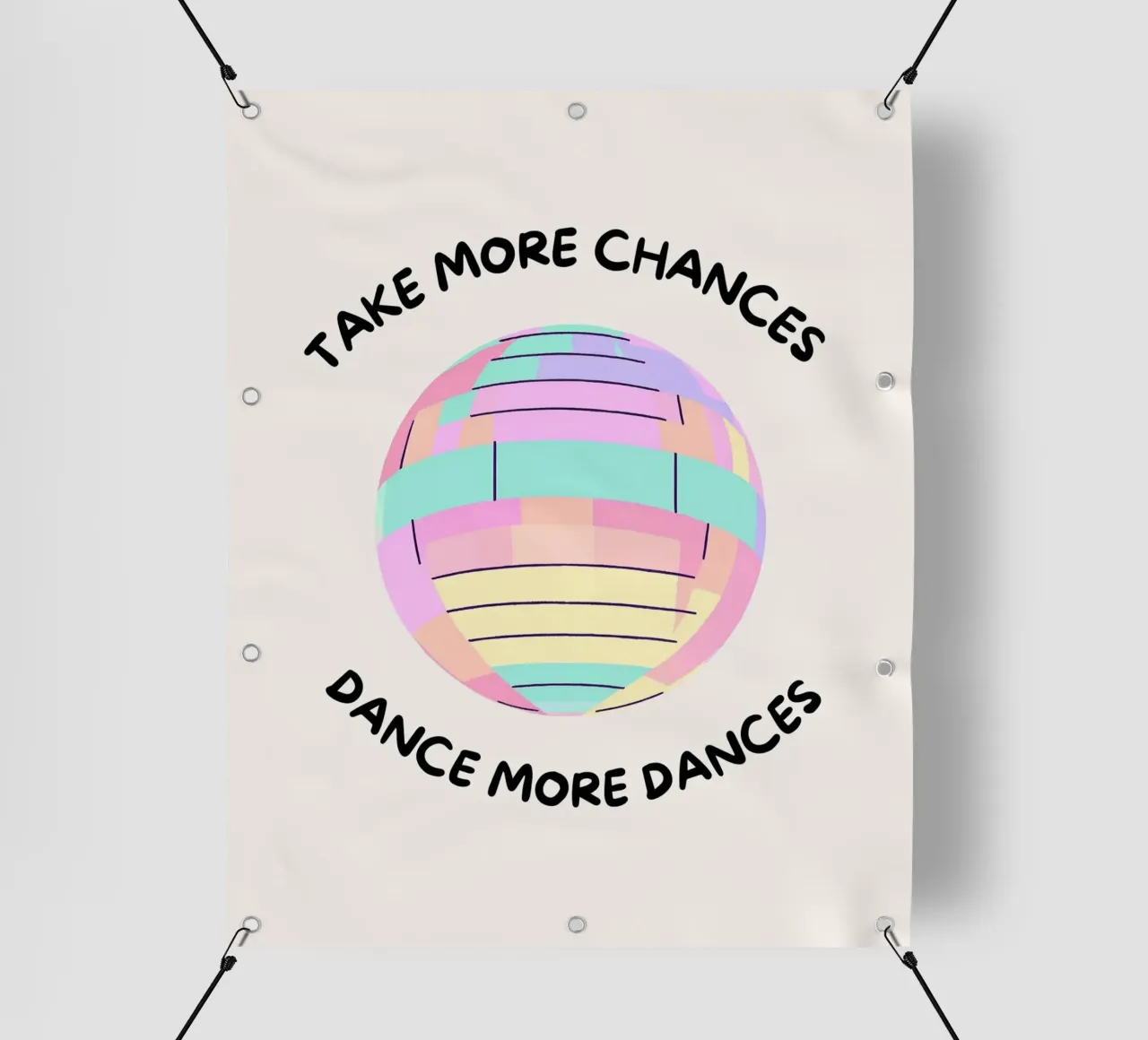 Diskokugel: Take more chances, make more dances. telo in pvc da designsbysophia