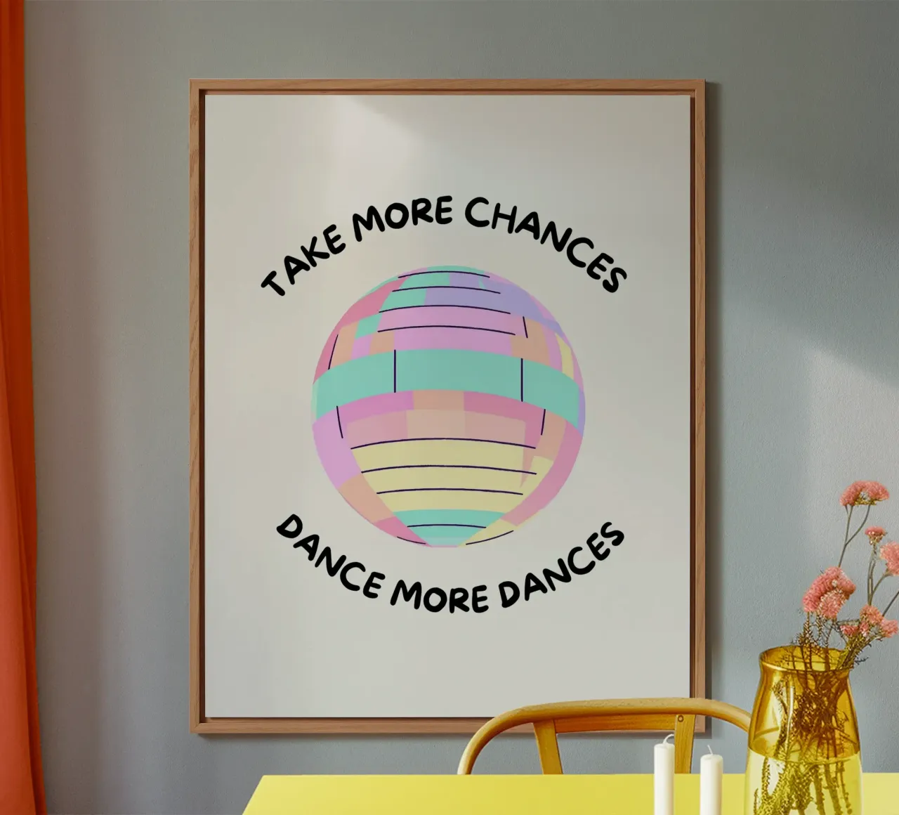 Diskokugel: Take more chances, make more dances. alluminio dibond da designsbysophia